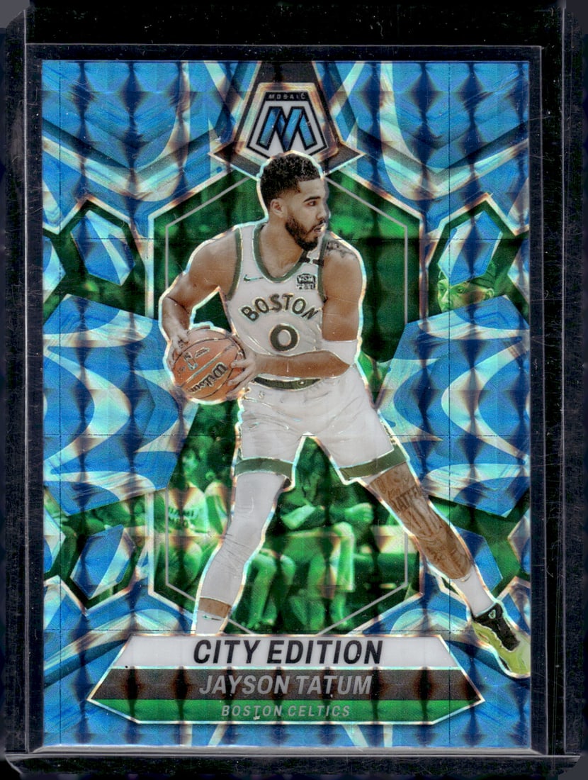 Jayson Tatum Reactive Blue Prizm 2023-24 Panini Mosaic #294 (1 of 2)