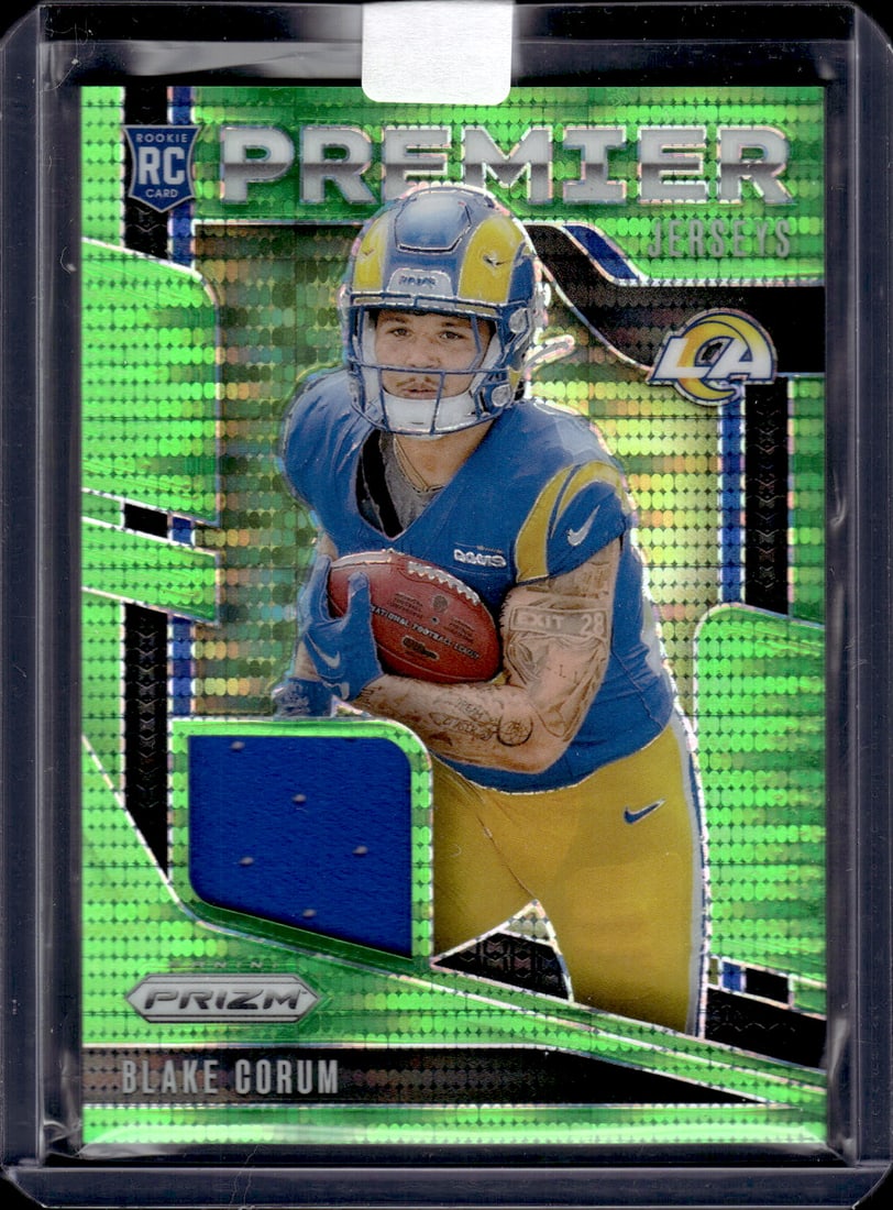 Blake Corum Neon Green Pulsar Prizm RC Patch 2024 Panini Prizm #PJ-BCM: Blake Corum Neon Green Pulsar Prizm RC Patch 2024 Panini Prizm #PJ-BCM