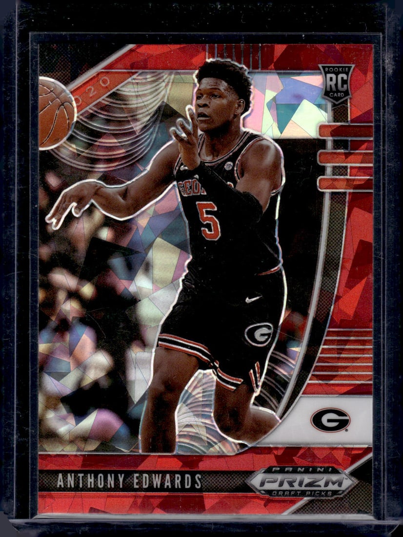Anthony Edwards Red Cracked Ice RC 2020 Panini Prizm Draft Picks #41 (1 of 2)