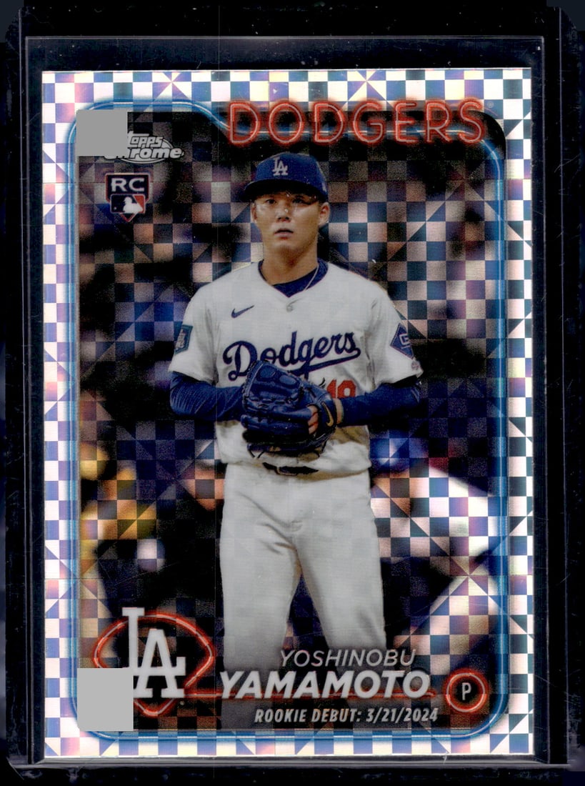 Yoshinobu Yamamoto Xfractor RC 2024 Topps Chrome Update #USC108: Yoshinobu Yamamoto Xfractor RC 2024 Topps Chrome Update #USC108