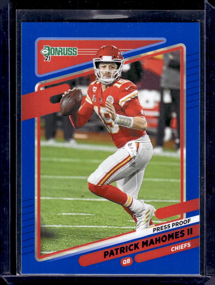 Patrick Mahomes Blue Press Proof 2021 Panini Donruss #116 (1 of 2)