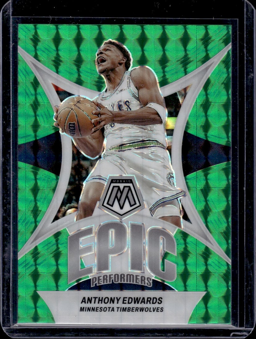 Anthony Edwards Epic Performers Green Mosaic Prizm 2023-24 Panini Mosaic #20: Anthony Edwards Epic Performers Green Mosaic Prizm 2023-24 Panini Mosaic #20