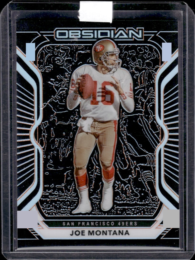 Joe Montana Electric Etch Orange /75 2020 Panini Obsidian #18: Joe Montana Electric Etch Orange /75 2020 Panini Obsidian #18
