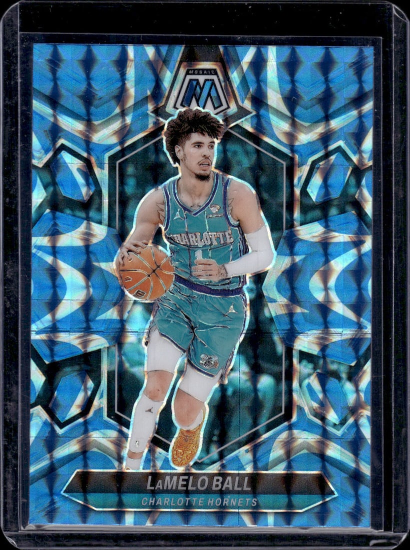 LaMelo Ball Reative Blue Prizm 2023-24 Panini Mosaic #122: LaMelo Ball Reative Blue Prizm 2023-24 Panini Mosaic #122