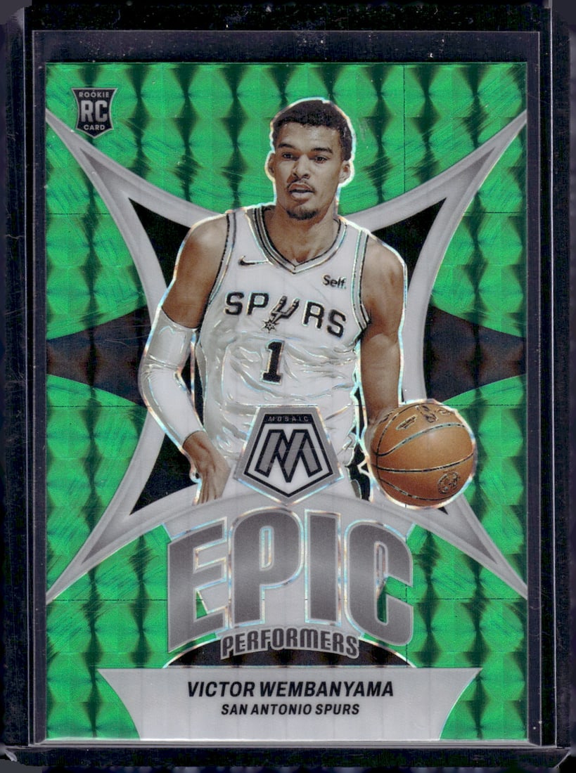 Victor Wembanyama Epic Performers Green Mosaic Prizm RC 2023-24 Panini Mosaic #12: Victor Wembanyama Epic Performers Green Mosaic Prizm RC 2023-24 Panini Mosaic #12