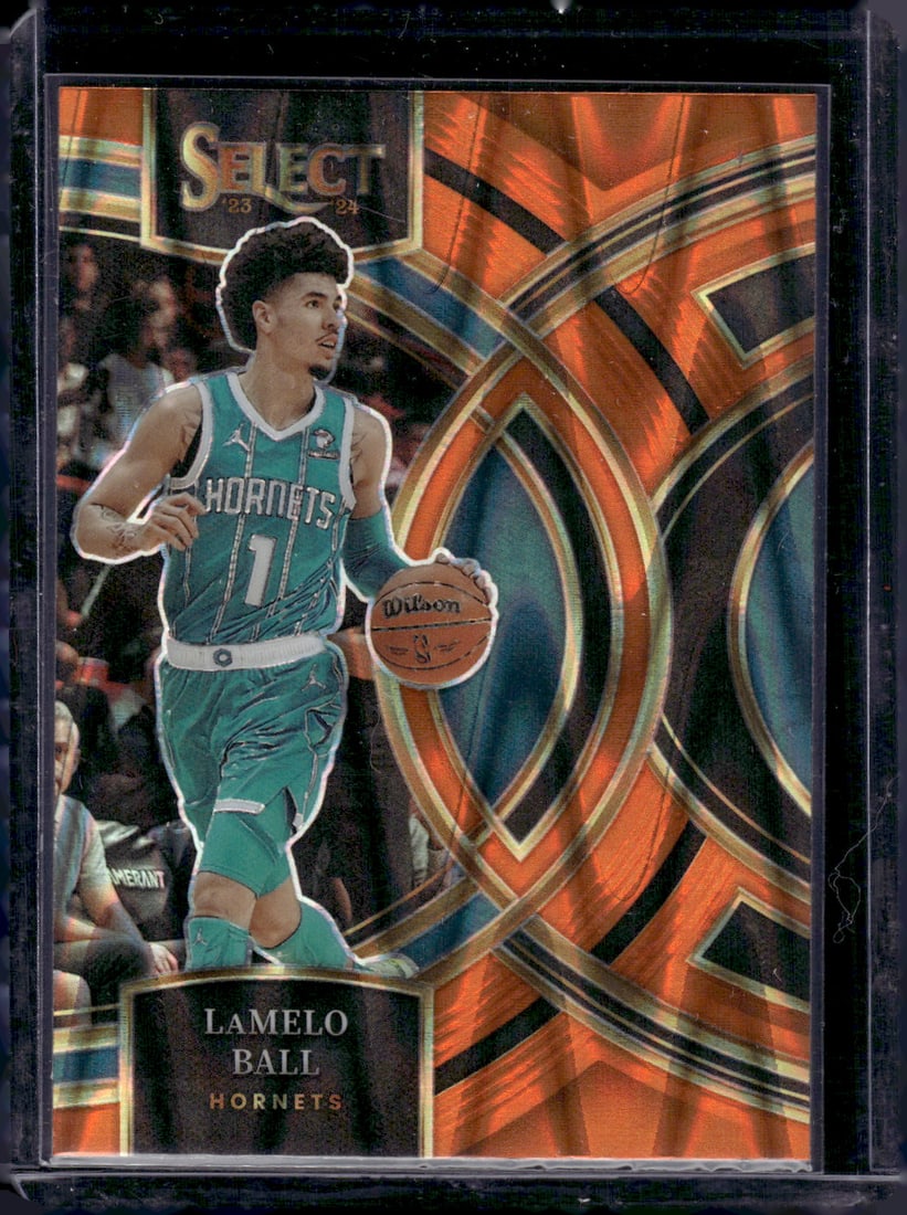 LaMelo Ball Orange Tectonic Prizm 2023-24 Panini Select #148: LaMelo Ball Orange Tectonic Prizm 2023-24 Panini Select #148