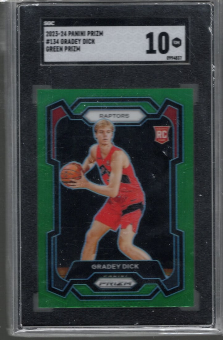 Gradey Dick Green Prizm RC 2023-24 Panini Prizm #134 SGC 10: Gradey Dick Green Prizm RC 2023-24 Panini Prizm #134 SGC 10