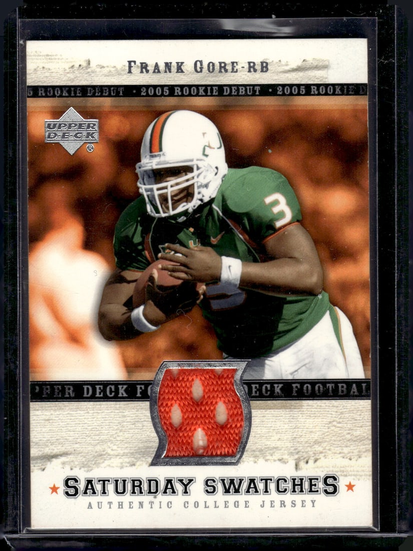 Frank Gore Game Used RC Patch 2005 Upper Deck Rookie Debut #SA-FR (1 of 2)