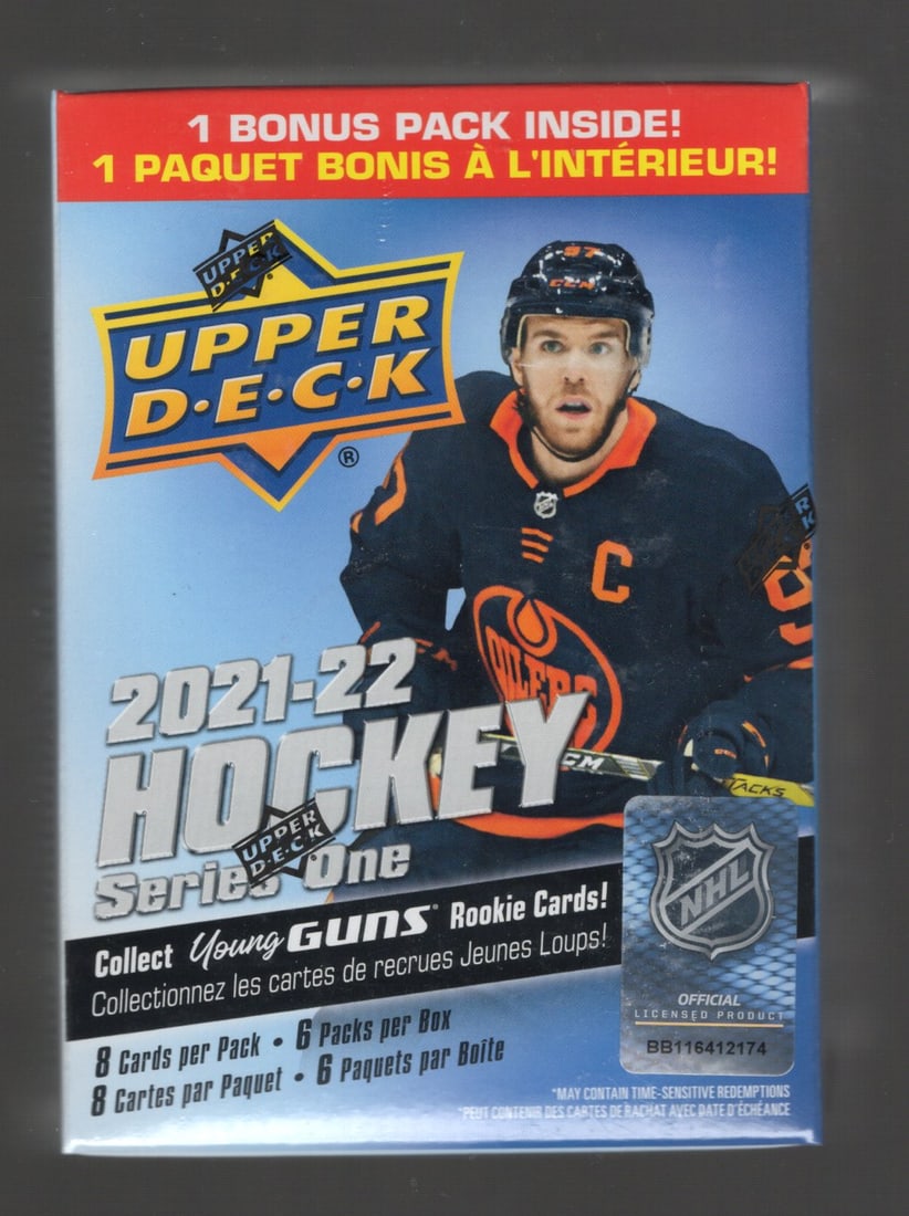 2021-22 Upper Deck Series 1 Hockey Blaster Box - Young Guns Rookie Cards (1 of 1)