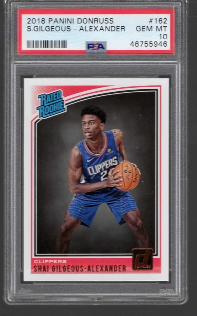 Shai Gilgeous-Alexander RC 2018-19 Panini Donruss #162 PSA 10: Shai Gilgeous-Alexander RC 2018-19 Panini Donruss #162 PSA 10