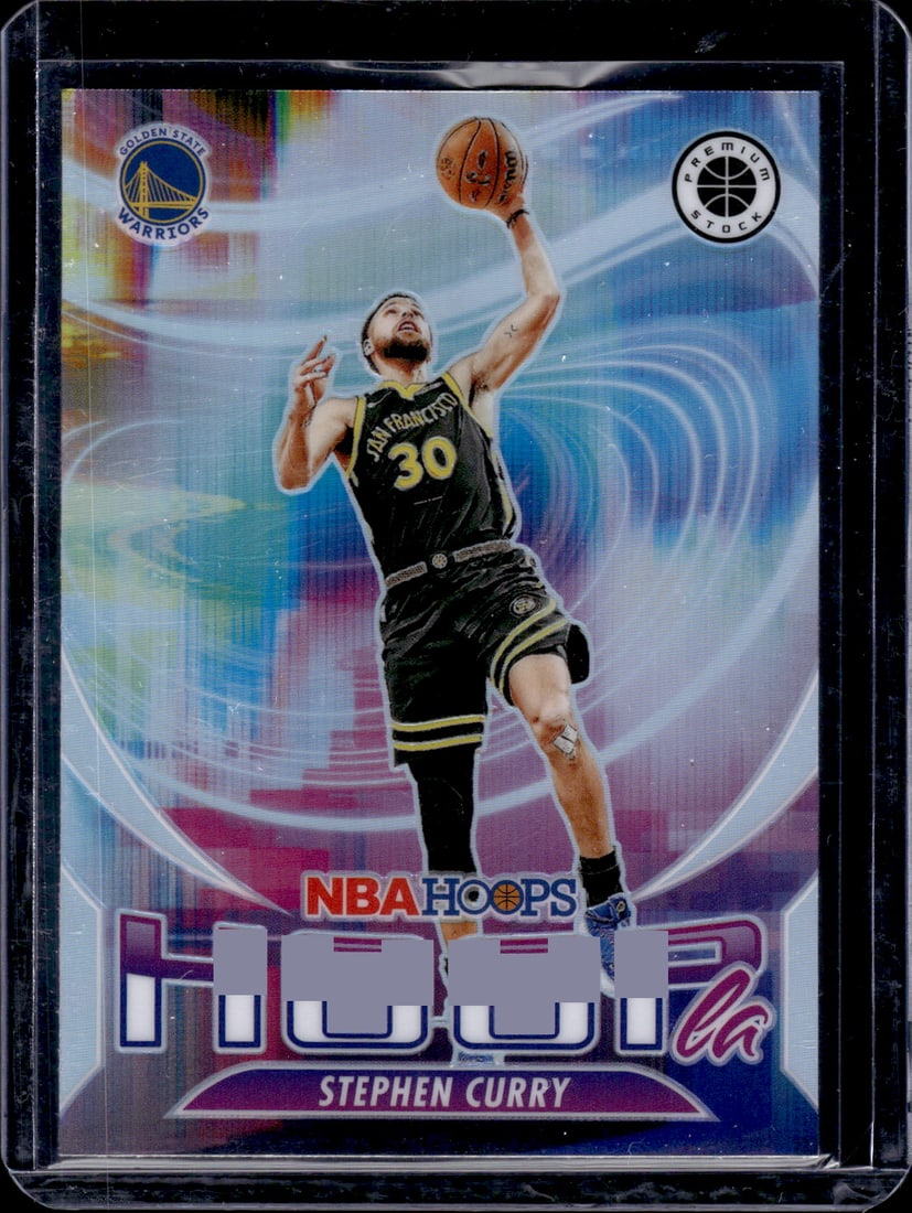 Stephen Curry Hoopla Silver Prizm 2023-24 Panini Premium Stock #8: Stephen Curry Hoopla Silver Prizm 2023-24 Panini Premium Stock #8