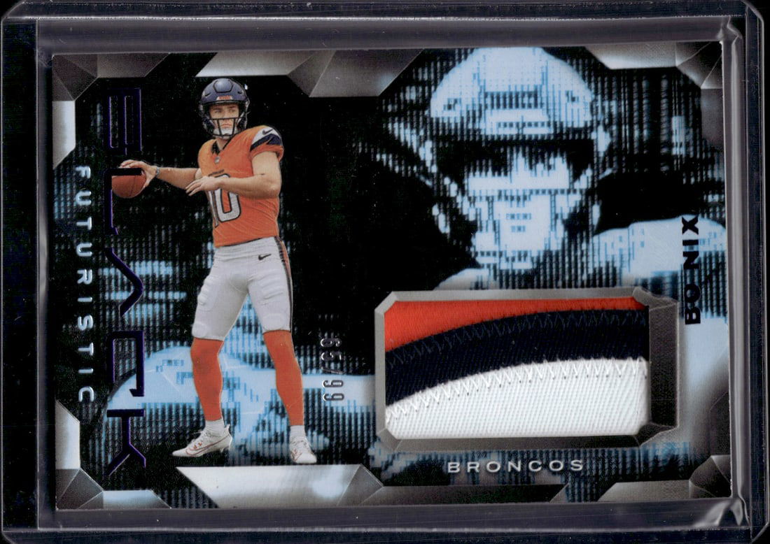 Bo Nix Futuristic RC Patch /99 2024 Panini Black #F-BNX (1 of 2)