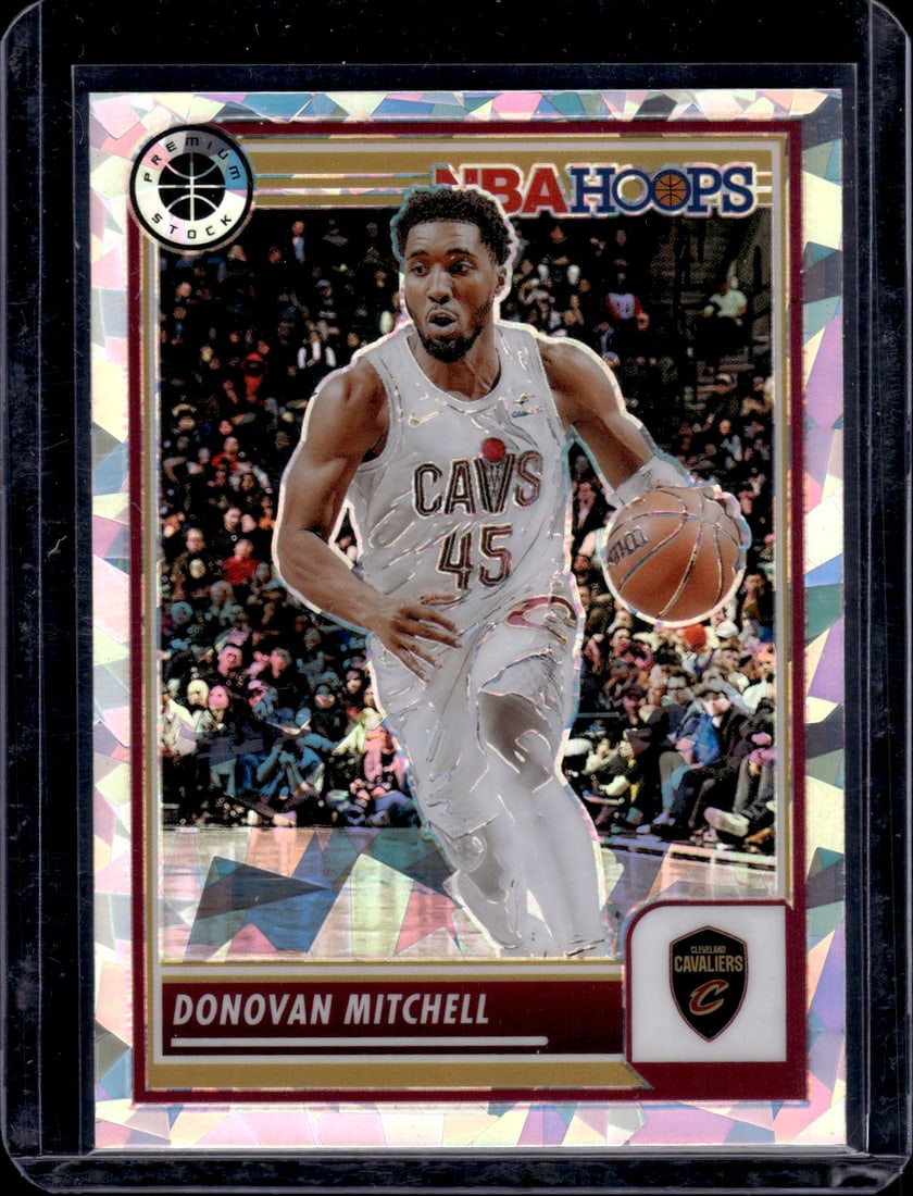Donovan Mitchell Cracked Ice 2023-24 Panini Premium Stock #36: Donovan Mitchell Cracked Ice 2023-24 Panini Premium Stock #36