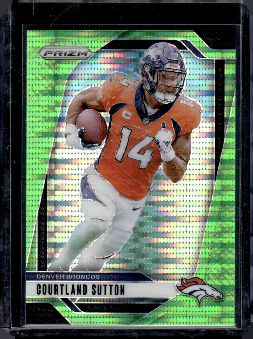 Courtland Sutton Neon Green Pulsar Prizm 2024 Panini Prizm #86: Courtland Sutton Neon Green Pulsar Prizm 2024 Panini Prizm #86