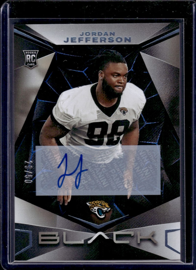 Jordan Jefferson RC Auto /50 2024 Panini Black #158 (1 of 2)