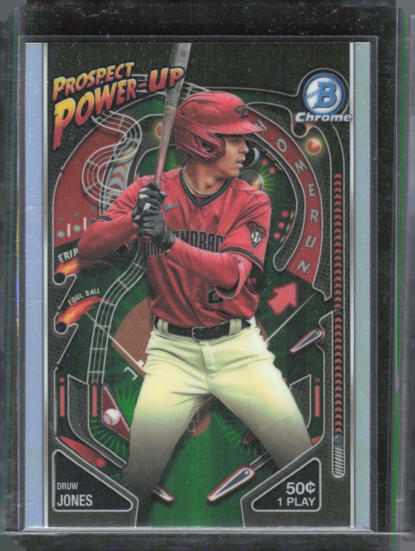 Druw Jones Prospect Power-Up Mojo Refractors 2024 Bowman #PP-4: Druw Jones Prospect Power-Up Mojo Refractors 2024 Bowman #PP-4