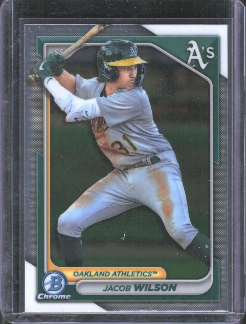 Jacob Wilson Chrome Prospects 2024 Bowman #BCP-3: Jacob Wilson Chrome Prospects 2024 Bowman #BCP-3