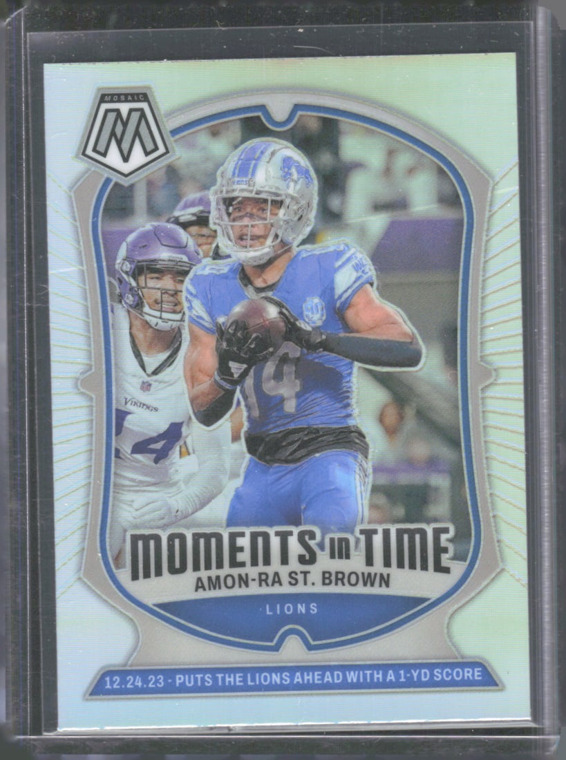 Amon-Ra St. Brown Moments in Time Silver 2024 Panini Mosaic #24 (1 of 2)