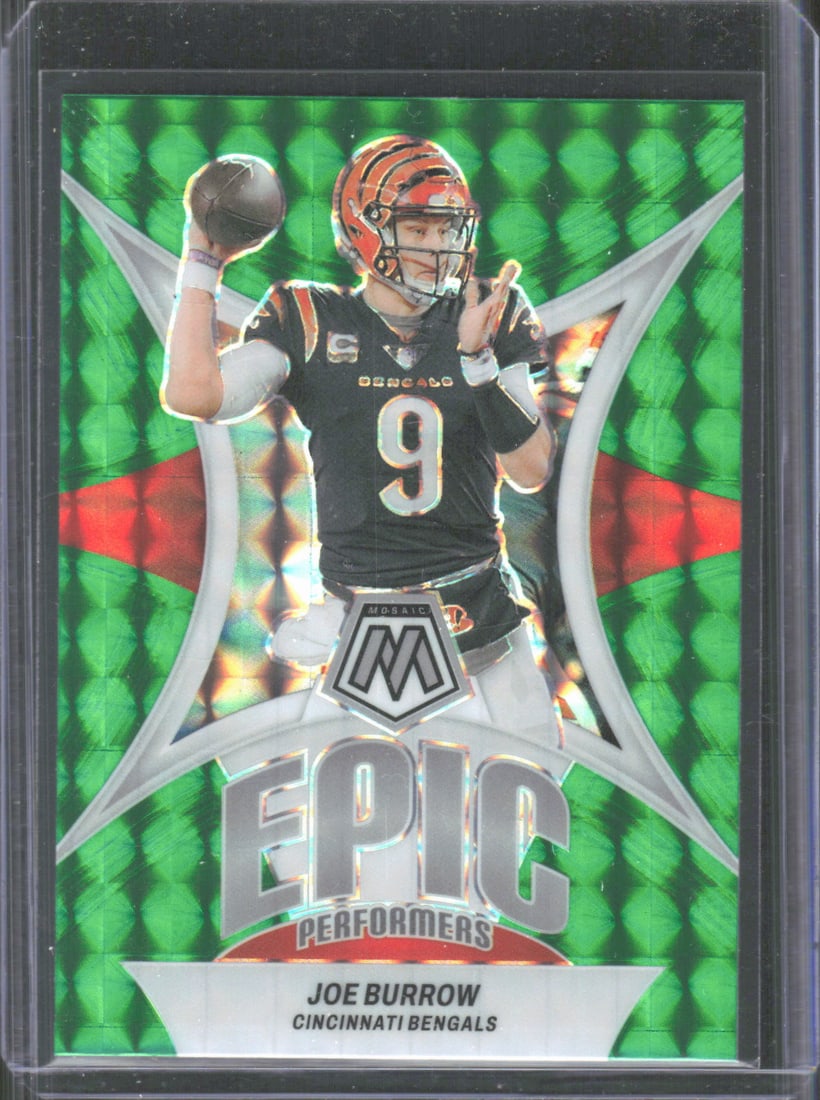 Joe Burrow Green Mosaic Prizm Epic Performers 2024 Panini Mosaic #EP-JB: Joe Burrow Green Mosaic Prizm Epic Performers 2024 Panini Mosaic #EP-JB