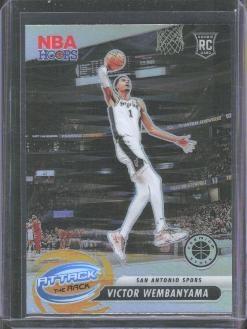 Victor Wembanyama Attack The Rack Silver Prizm 2023-24 Panini Premium Stock #3: Victor Wembanyama Attack The Rack Silver Prizm 2023-24 Panini Premium Stock #3