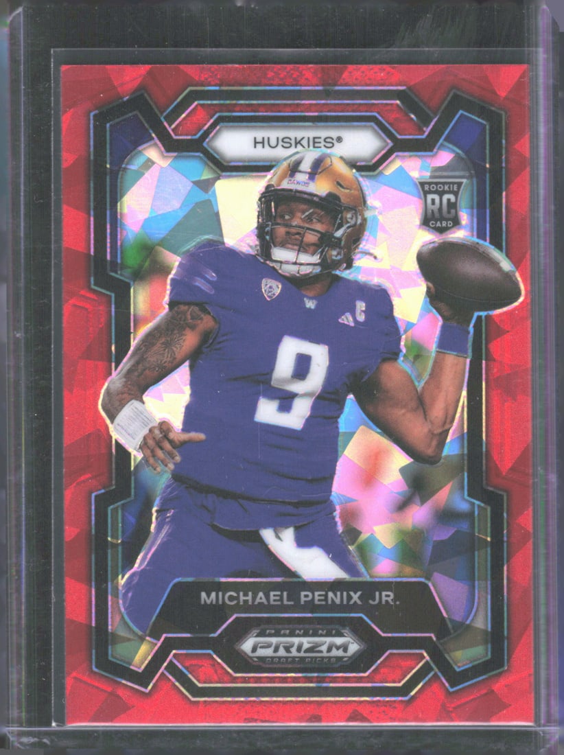 Michael Penix Jr. Rookie Card Red Ice 2024 Panini Prizm Draft Picks #101: Michael Penix Jr. Rookie Card Red Ice 2024 Panini Prizm Draft Picks #101
