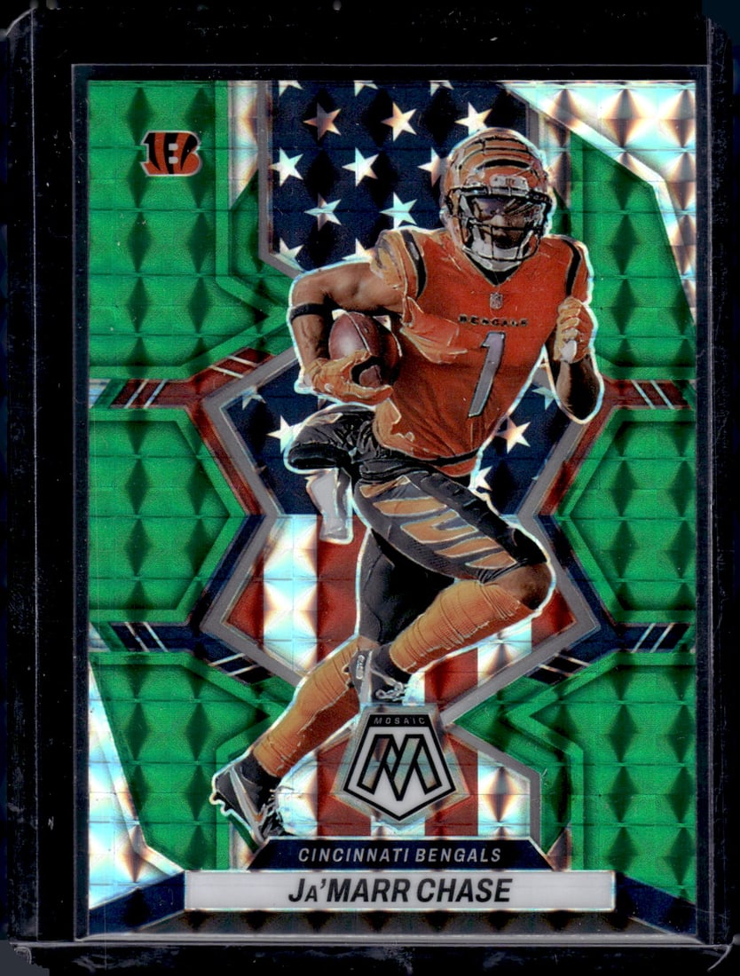 Ja'Marr Chase Green Mosaic Prizm 2022 Panini Mosaic #263 (1 of 2)