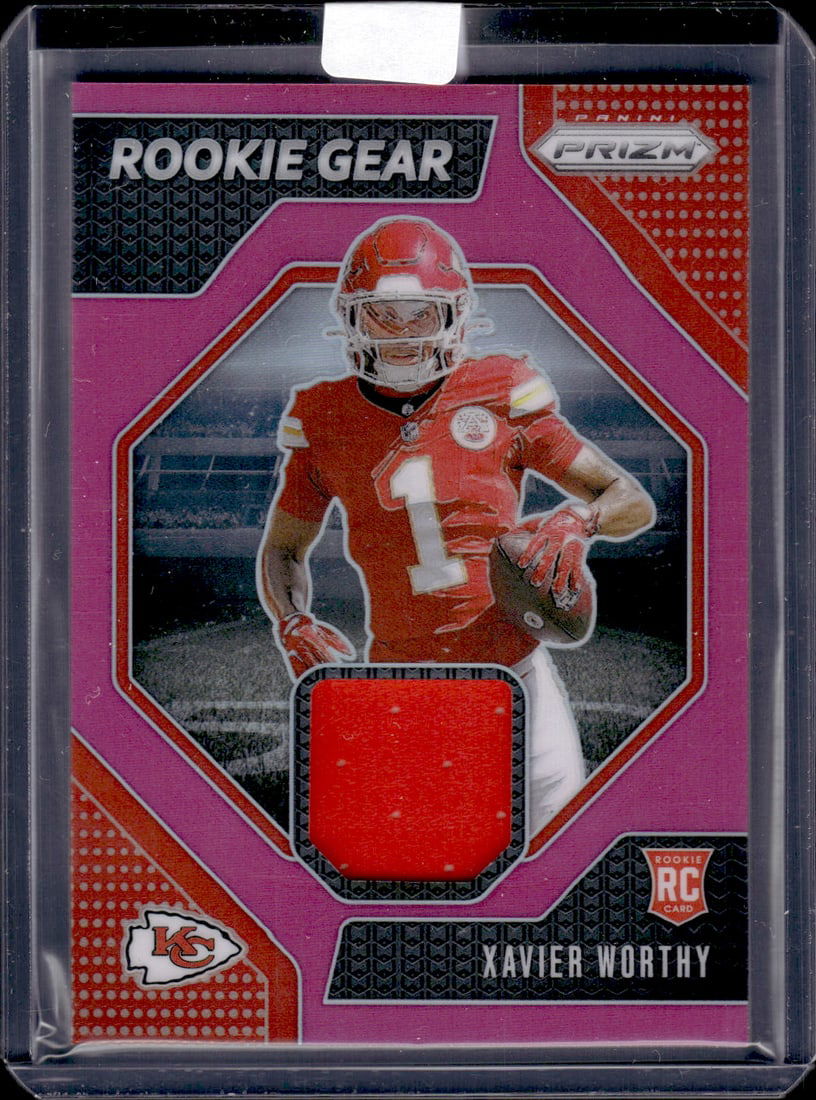 Xavier Worthy Pink Prizm RC Patch 2024 Panini Prizm #RG-XWY (1 of 2)