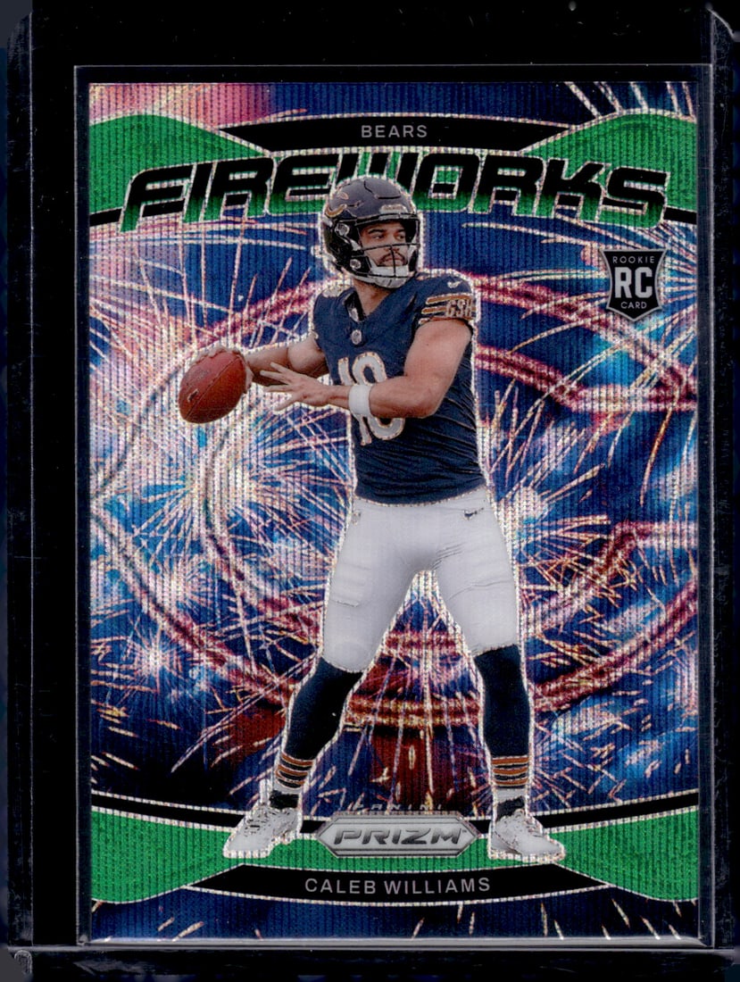 Caleb Williams Fireworks Green Wave Prizm RC 2024 Panini Prizm #25 (1 of 2)