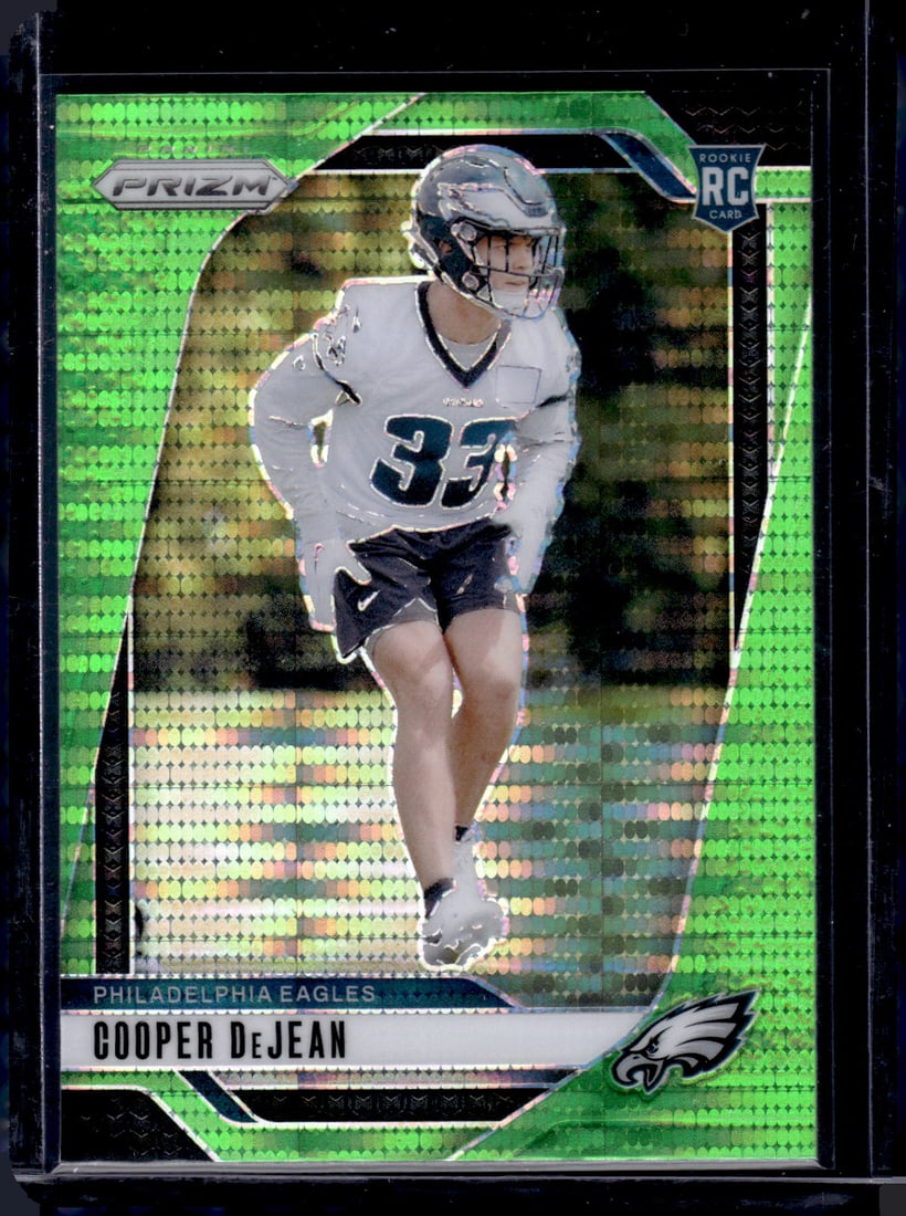 Cooper DeJean Neon Green Pulsar Prizm RC 2024 Panini Prizm #321: Cooper DeJean Neon Green Pulsar Prizm RC 2024 Panini Prizm #321
