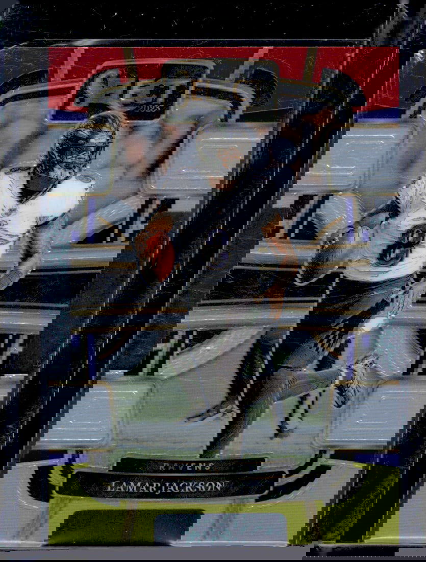 Lamar Jackson Red/Yellow Prizm Die Cut 2023 Panini Select #7 (1 of 2)