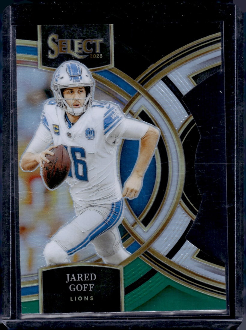 Jared Goff Black/Green Prizm Die Cut 2023 Panini Select #178 (1 of 2)