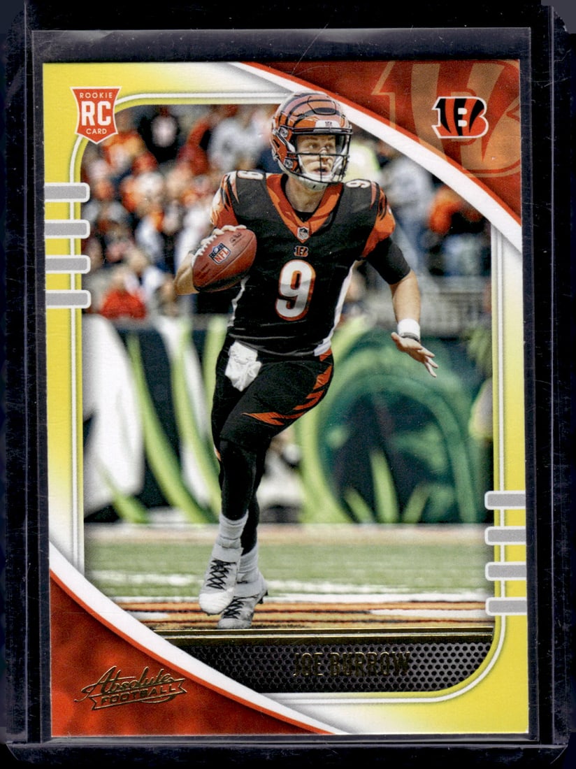 Joe Burrow Yellow RC 2020 Panini Absolute #158: Joe Burrow Yellow RC 2020 Panini Absolute #158