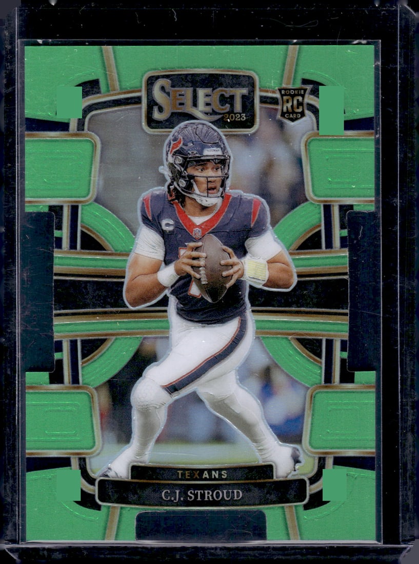 Cj Stroud Neon Green Prizm Die Cut RC /599 2023 Panini Select #41: Cj Stroud Neon Green Prizm Die Cut RC /599 2023 Panini Select #41