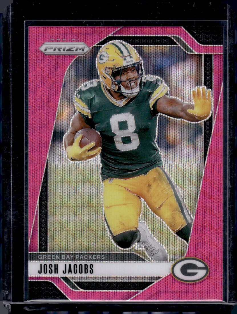 Josh Jacobs Pink Wave Prizm 2024 Panini Prizm #102: Josh Jacobs Pink Wave Prizm 2024 Panini Prizm #102