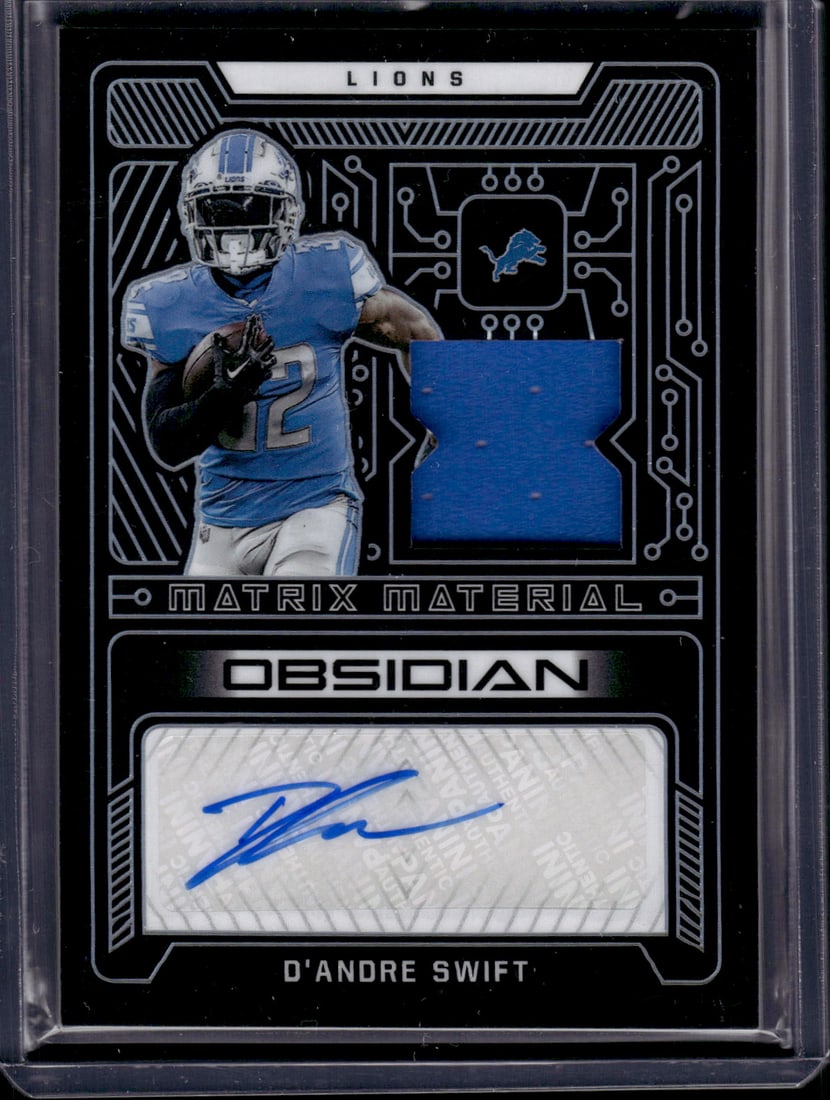 D'Andre Swift Patch Auto /100 2022 Panini Obsidian #MMA-DSW (1 of 2)