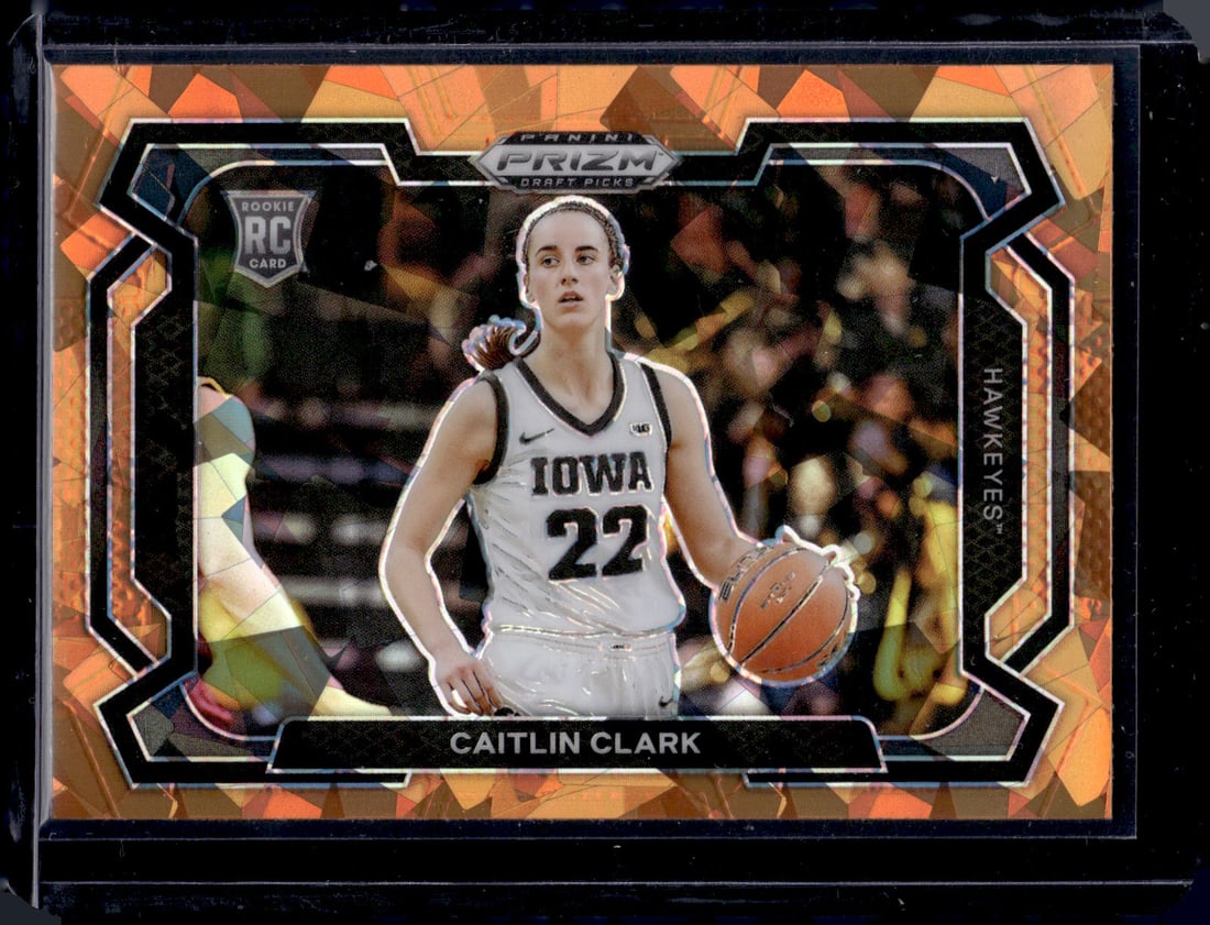 Caitlin Clark Orange Cracked Ice Variation RC 2024 Panini Prizm Draft Picks #57 (1 of 2)