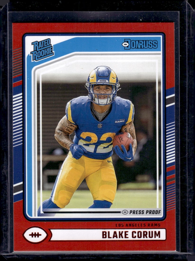 Blake Corum Red Press Proof RC 2024 Panini Donruss #322: Blake Corum Red Press Proof RC 2024 Panini Donruss #322
