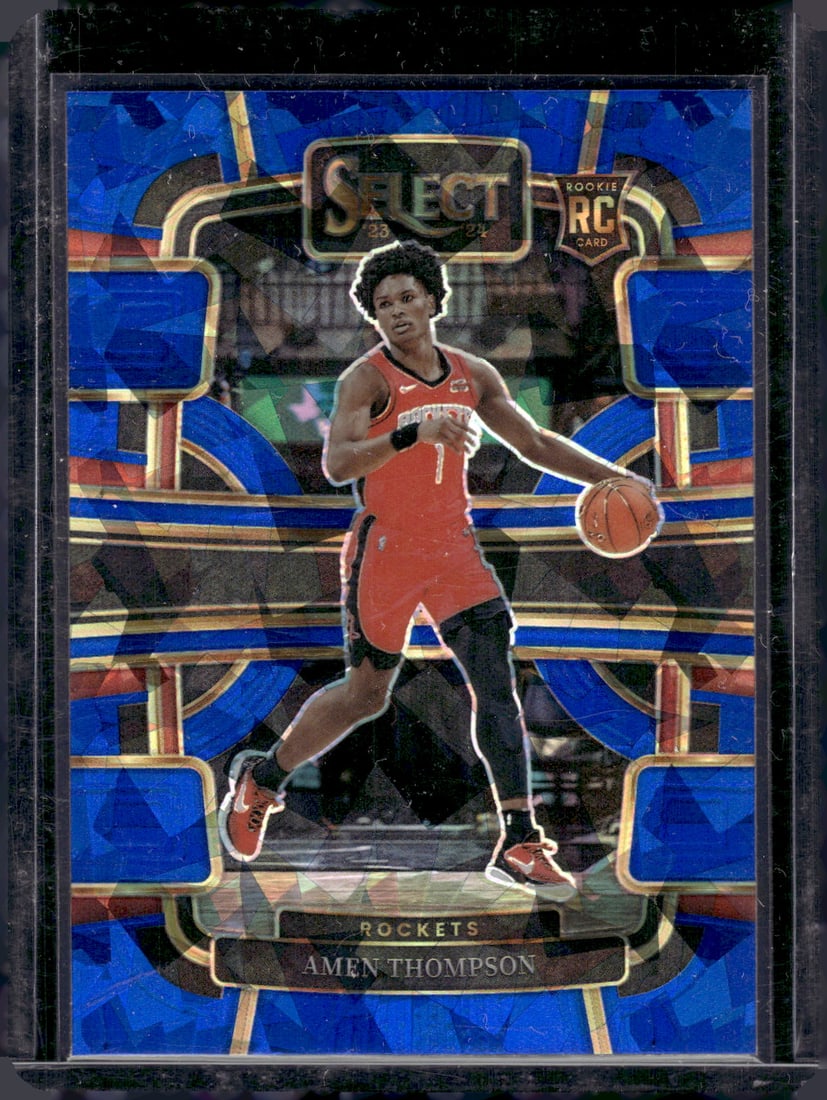 Amen Thompson Blue Cracked Ice RC 2023-24 Panini Select #96: Amen Thompson Blue Cracked Ice RC 2023-24 Panini Select #96