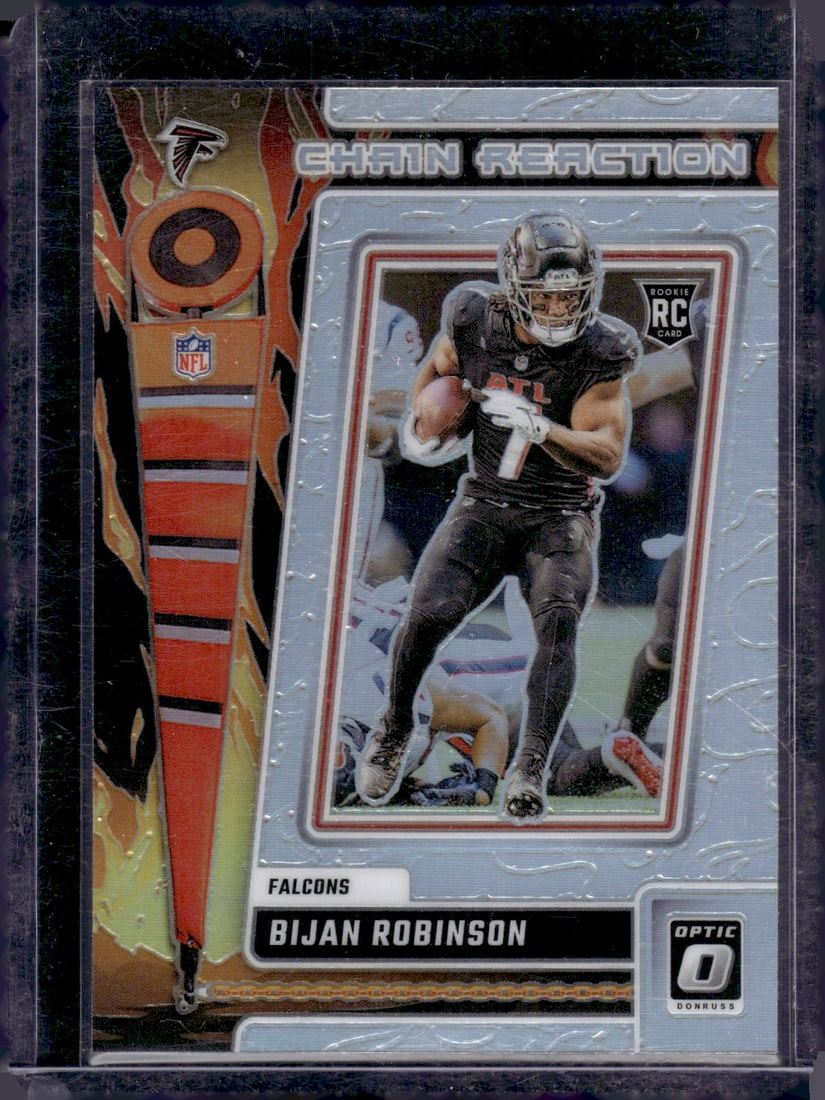 Bijan Robinson Chain Reaction Holo Prizm RC 2023 Donruss Optic #CR-BR: Bijan Robinson Chain Reaction Holo Prizm RC 2023 Donruss Optic #CR-BR