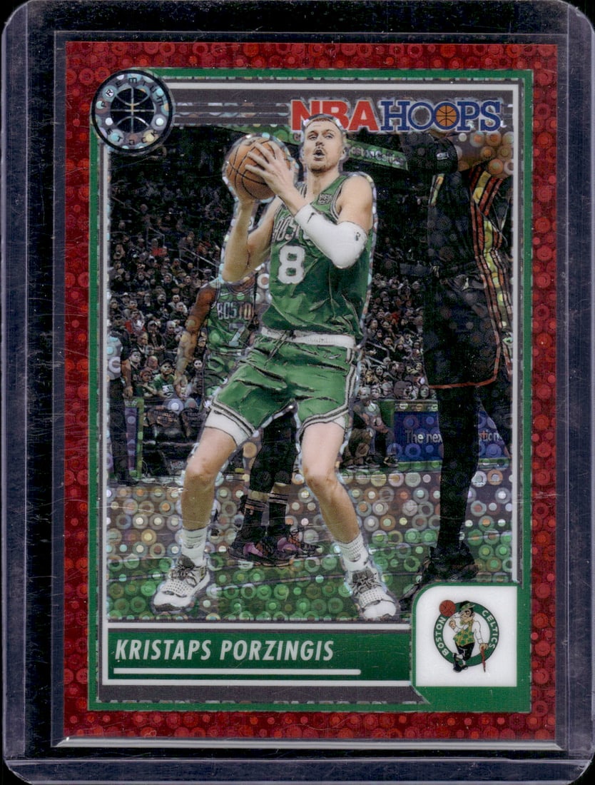 Kristaps Porzingis Red Disco Prizm /149 2023-24 Panini Premium Stock #2 (1 of 2)