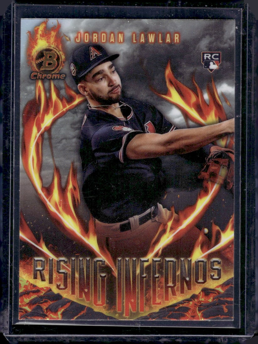 Jordan Lawlar Rising Infernos RC 2024 Bowman Chrome #RI-3: Jordan Lawlar Rising Infernos RC 2024 Bowman Chrome #RI-3