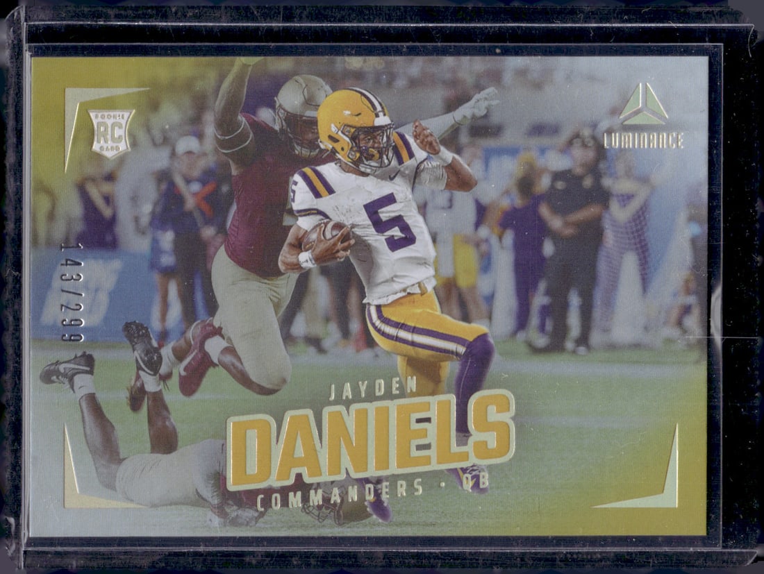 Jayden Daniels Gold RC /299 2024 Panini Luminance #182: Jayden Daniels Gold RC /299 2024 Panini Luminance #182