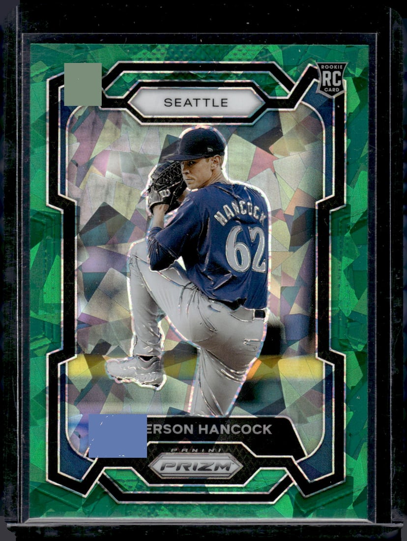 Emerson Hancock Green Cracked Ice RC 2024 Panini Prizm #172: Emerson Hancock Green Cracked Ice RC 2024 Panini Prizm #172