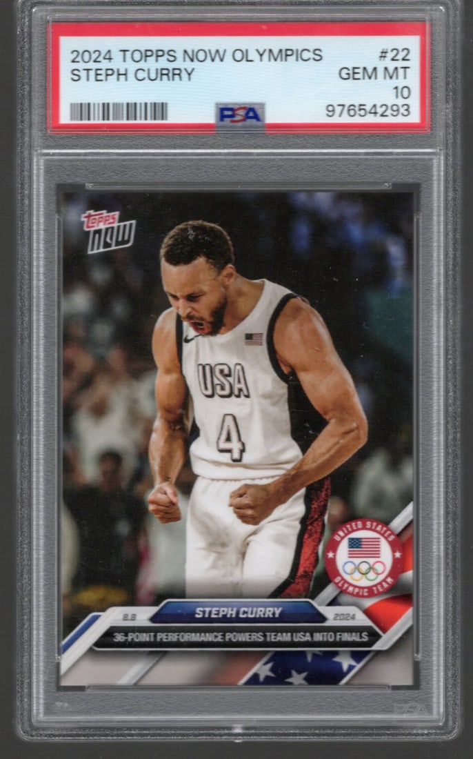 Stephen Curry 2024 Topps Now Olympics #22 PSA 10 (1 of 2)