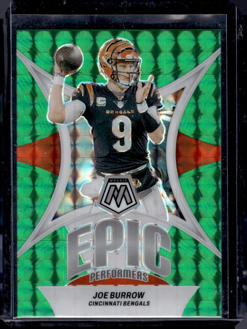 Joe Burrow Epic Performers Green Mosaic Prizm 2024 Panini Mosaic #EP-JB: Joe Burrow Epic Performers Green Mosaic Prizm 2024 Panini Mosaic #EP-JB