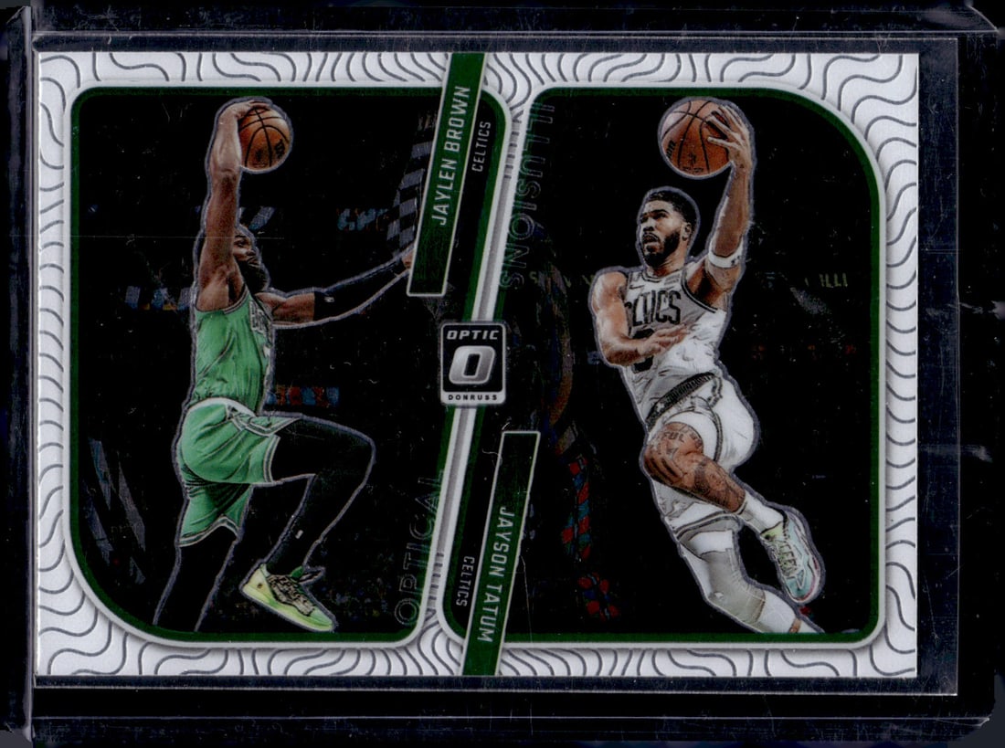 Jayson Tatum/Jaylen Brown Optical Illusions 2023-24 Donruss Optic #2 (1 of 2)