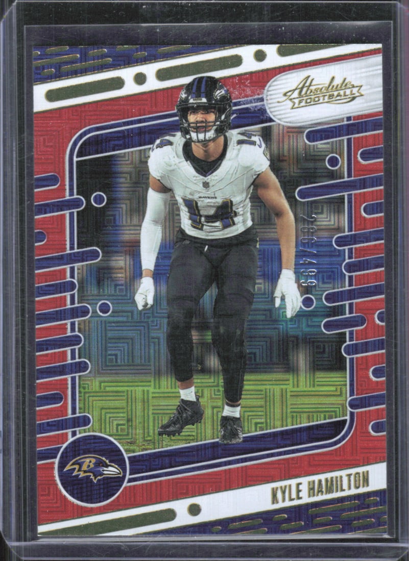 Kyle Hamilton #286/499 Holiday Red & Blue 2024 Panini Absolute #10: Kyle Hamilton #286/499 Holiday Red & Blue 2024 Panini Absolute #10