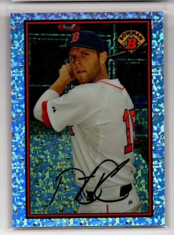 Dusitn Pedroia Silver Diamond Refractor 2014 Bowman Platinum #89BIB-DP RARE (1 of 2)