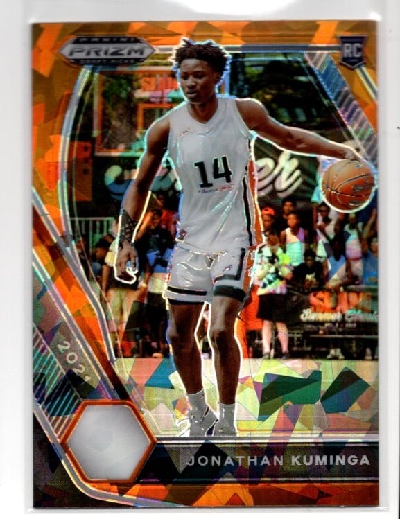 Jonathan Kuminga Orange Cracked Ice RC 2021 Panini Prizm Draft Picks #5 (1 of 2)
