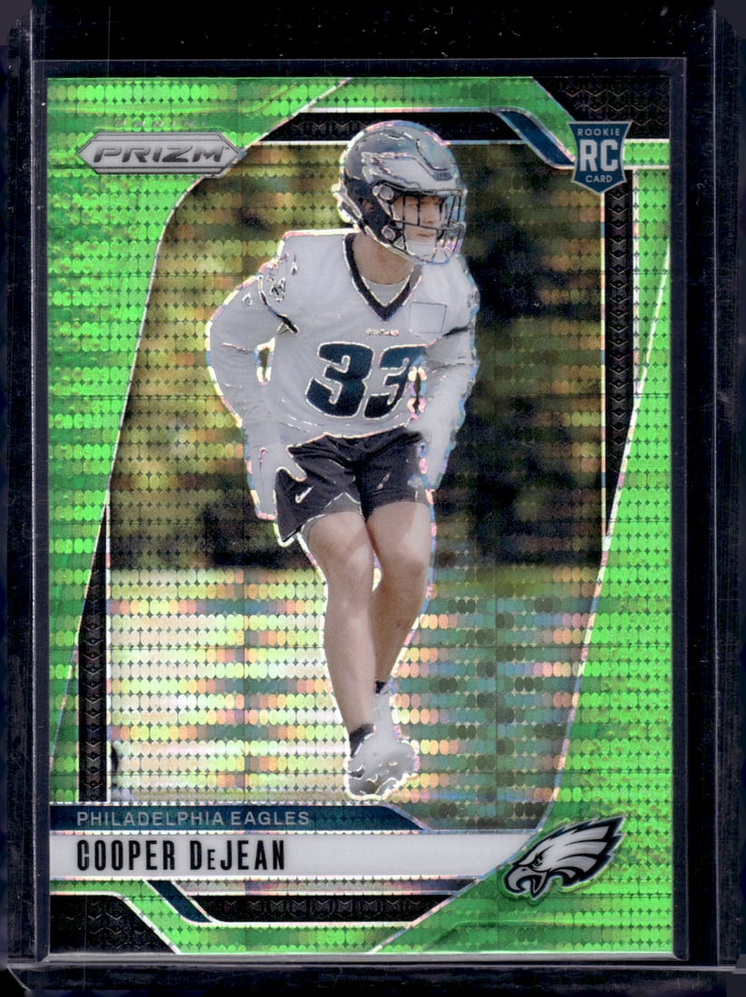 Cooper DeJean Neon Green Pulsar Prizm RC 2024 Panini Prizm #321: Cooper DeJean Neon Green Pulsar Prizm RC 2024 Panini Prizm #321